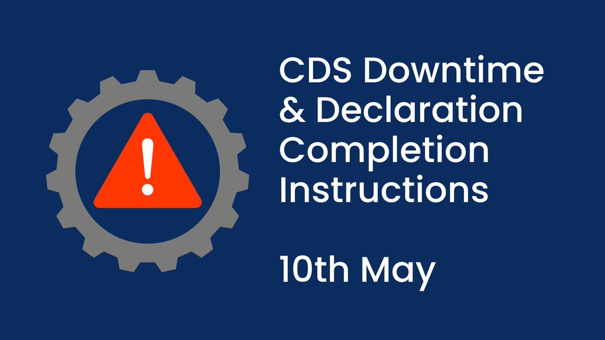 Please be advised of a planned Customs Declaration Service downtime scheduled on the 10th May 2024. Visit our website for more information: ow.ly/qjiO50RtHIL