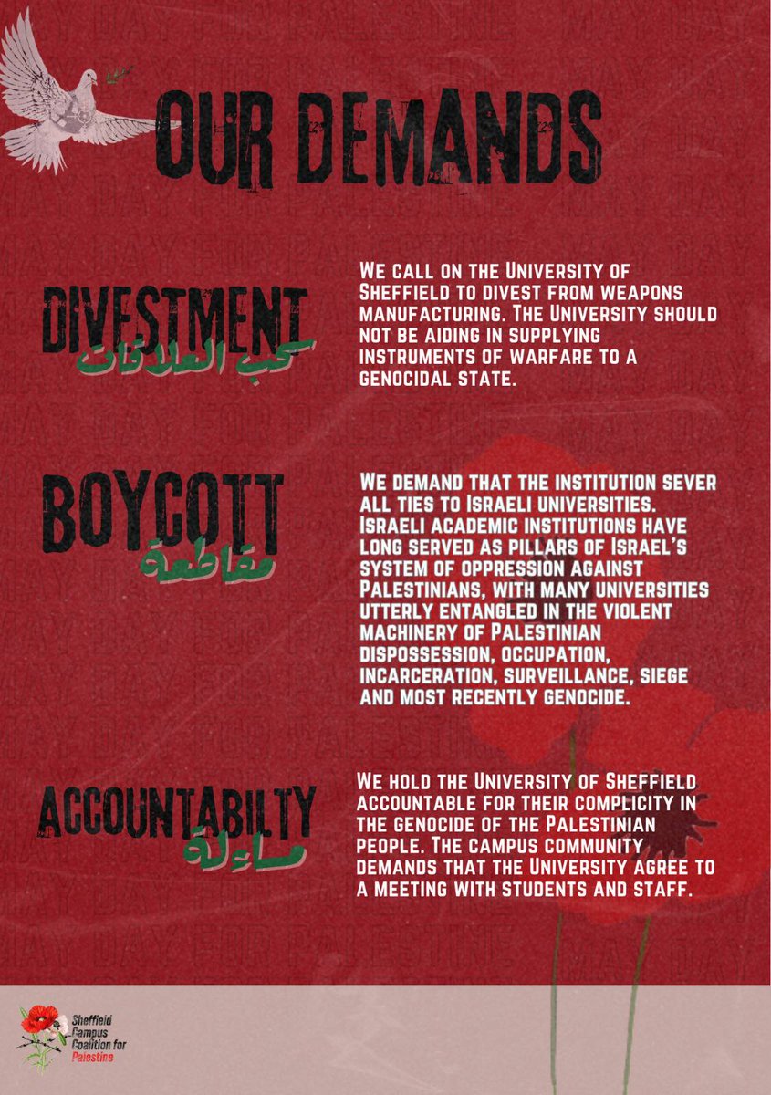 The University has been found to have helped streamline and produce the very instruments of warfare Israel used in its ruthless and indiscriminate bombardment of Gaza. The students are now charging the university with complicity in the genocide. Our demand is clear: divest now!