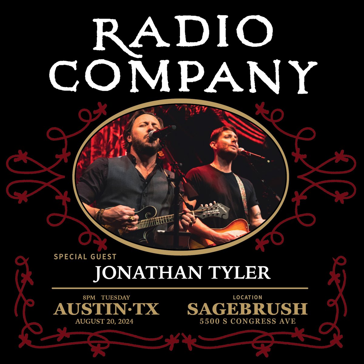 2nd Show Added! Radio Company Live in Austin at the Sagebrush August 20th with @Jonathan_Tyler tinyurl.com/RCATXTIX