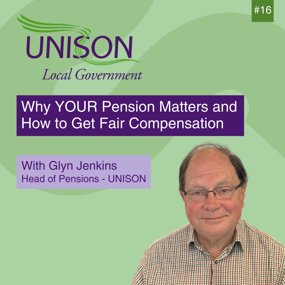 🎙️Tune in to the latest episode of 'Behind the Service: a UNISON insight into Local Government'! 🏛️Episode 16: Why your pension matters! Listen now on your favourite podcast platform or via unison.org.uk/podcast. #LGPS #UNISON #LocalGovernment #Podcast