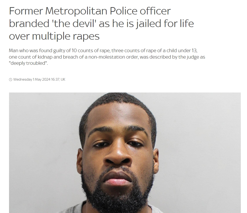 😡😡😡 “You are the devil. You disgust me. I hope you suffer for the rest of your life.” Cliff Mitchell, 24, has been sentenced to life in prison after raping two victims, both a woman and a child... A serving Metropolitan Police has been jailed for life after raping a child…