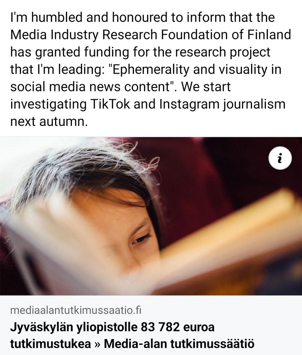 📢Funding news 📢 Thank you @mediasaatio for the support and trust. Our @uniofjyvaskyla research group is Veera Ehrlén, @TuroUskali @ooseuri and our international collaborators @JnthnHndrckx @dianabossio