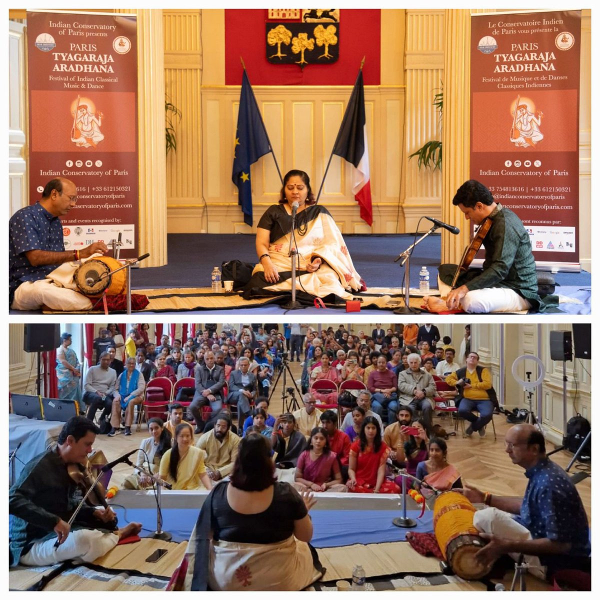 Amb @JawedAshraf5 participated in the 7th Tyagaraja Aradhana by the Indian Conservatory of Paris @theICParis . MOU signed between ICP & Tamil Nadu Dr J Jayalalithaa Music and Fine Arts University for gradation &certification courses. Special thanks to Deputy Mayor @samiabadat !