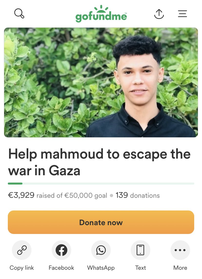 Please continue to donate and support this campaign! Mahmoud and his family really need the donations to evacuate and also for him to continue his education. donations have been really slow lately. Please share!
#FreePalestine 
gofund.me/9bdf9149