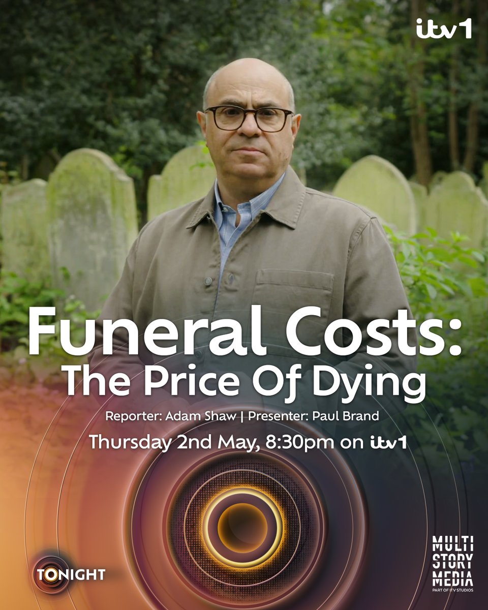 Thursday Evening on #ITVTonight...

We examine the rising costs of funerals to finds out how we can plan for the funeral we want for ourselves or our loved ones while watching our budgets.

Funeral Costs: The Price of Dying | Reported by @AdamShawBiz | ITV1 | 8:30pm