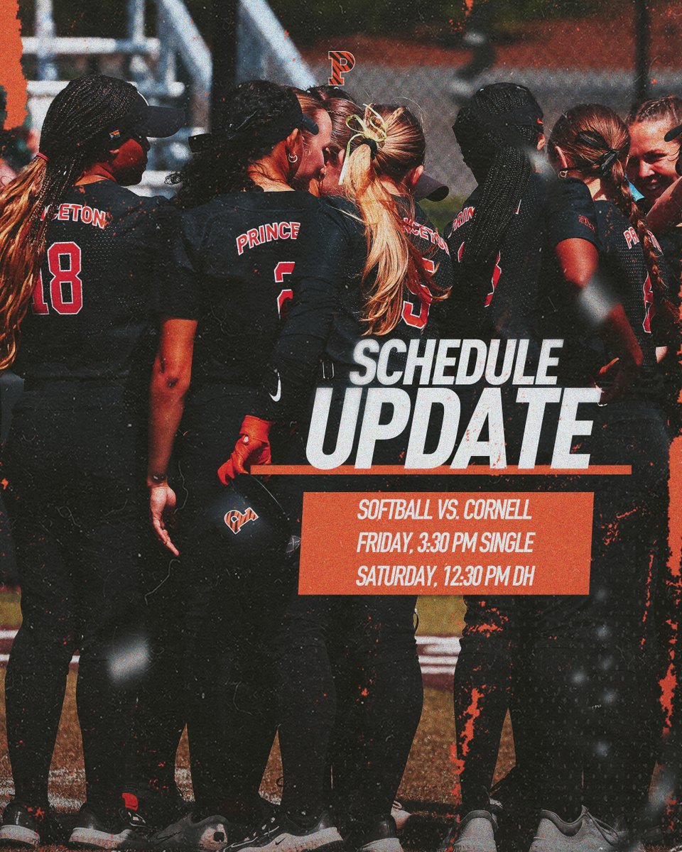 📢 Good news! The wait to see us play again just got one day shorter! Our series vs. Cornell will be a single game on Friday at 3:30 p.m., sticking with the 12:30 p.m DH on Saturday.