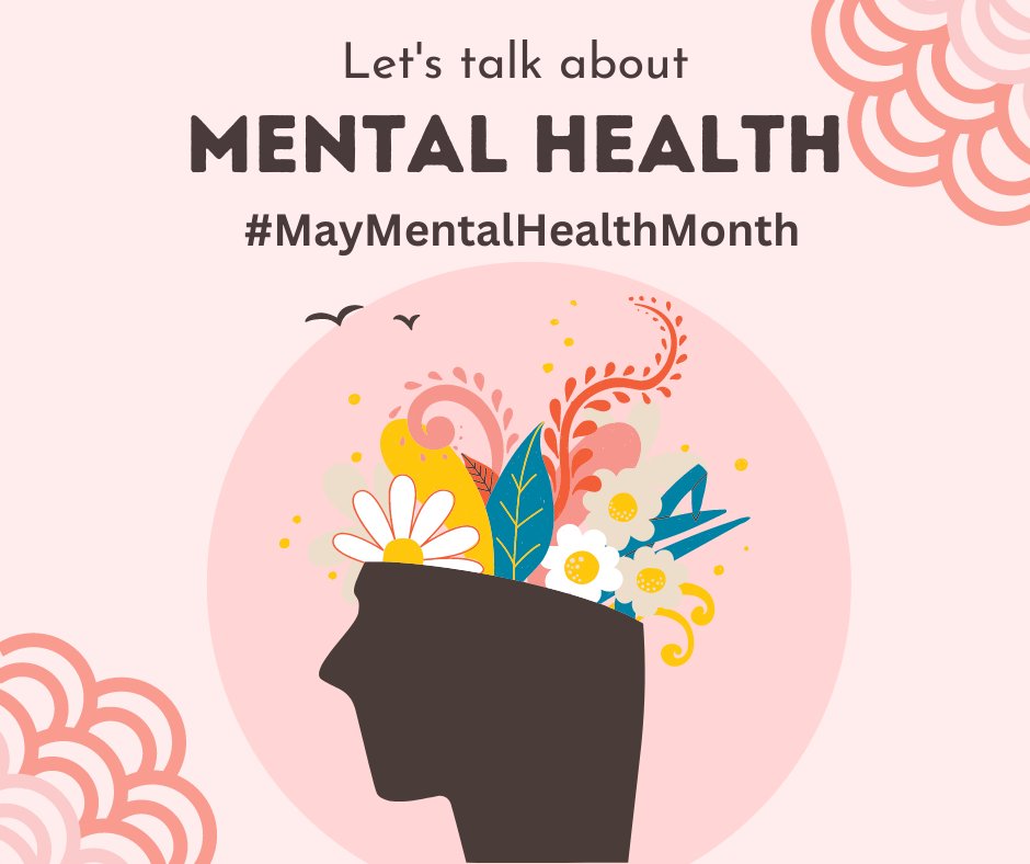 May is Mental Health Month! Join us as we raise awareness and support for mental health. Throughout the month, we'll share events, statistics, tips, resources, and more. Your engagement is crucial! Like, comment, and share our posts to spread the message. #MayMentalHealthMonth