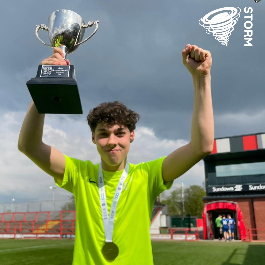 CUP WINNERS! 🏆 Congratulations to our Storm Academy Men's Football Team who have won the ECFA Men's Knockout Cup! The team travelled to Liverpool to play Itchen Sixth Form College in the final. The game ended 3-2, making USP College Cup Winners. @ECFA12 @AoC_Sport