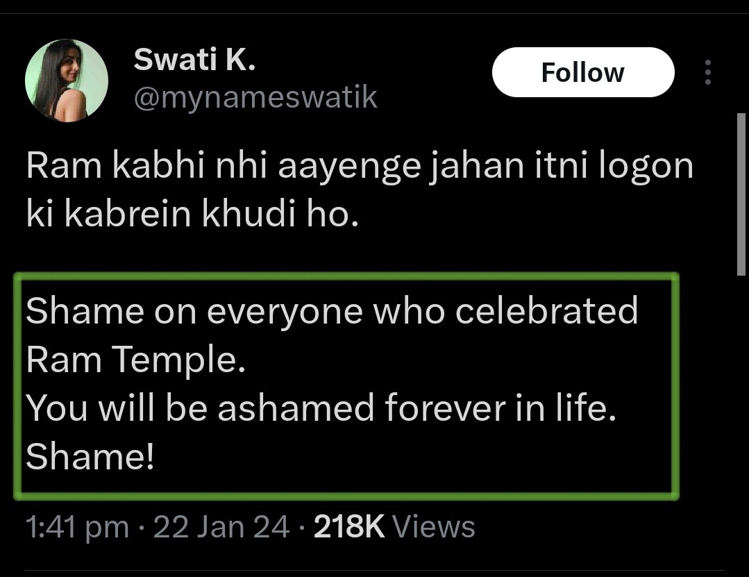 She calls all Hindus 'blood thirsty terrorist' 'hateful scums' for celebrating Ram temple inauguration.