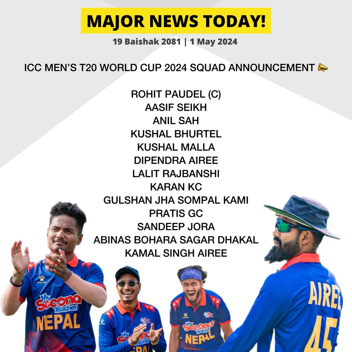 आजको प्रमुख समाचार | MAJOR NEWS TODAY 

What do you think about this squad?
#AajaKoPramukhSamachar #triggerwarning #nonextquestion