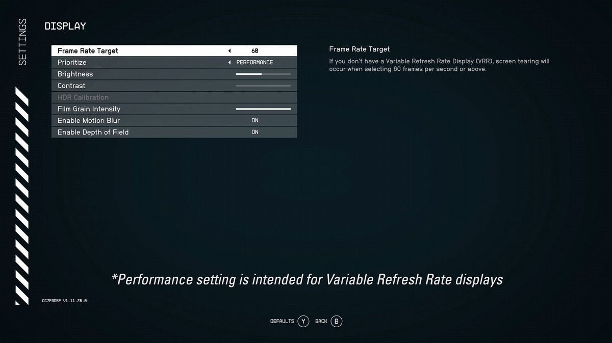 Starfield is getting a 60fps mode on Xbox Series X 🙏 you'll be able to choose between 30, 40, 60, or uncapped modes on VRR displays, or 30 or 60 otherwise. There's also a performance mode which adjusts the resolution dynamically to hit higher frame rates bethesda.net/en/article/174…