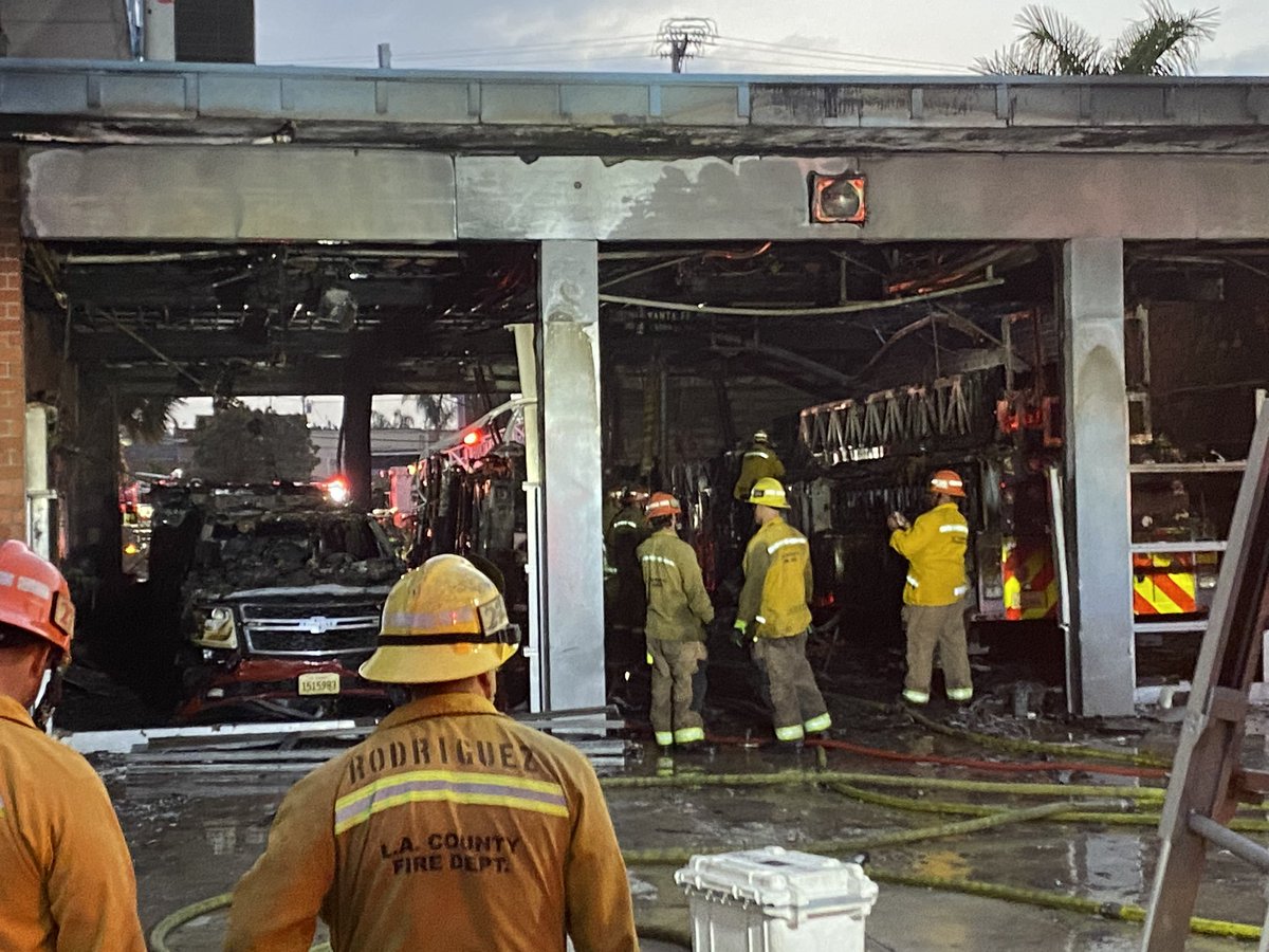 A bit of heartbreak for me this morning as my alma mater and last field assignment before retiring from @LACoFDPIO was partially destroyed today. Glad my brother and sister firefighters are ok. #Battalion13 #FireStation164 #LACoFD