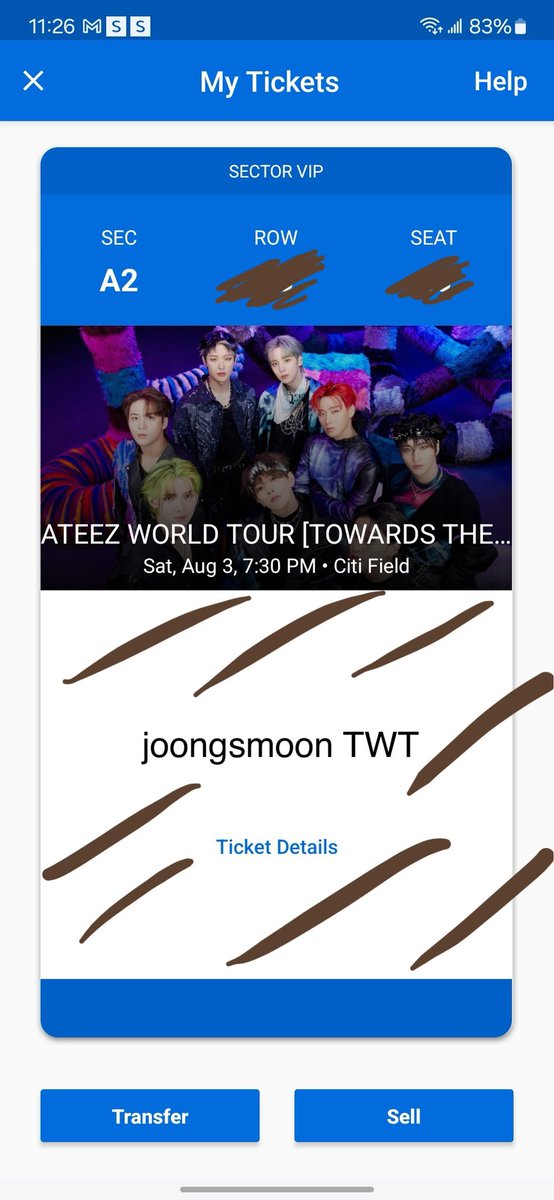 WTS ATEEZ WORLD TOUR 
SECTIR VIP TICKET (1) 

date : August 3 at Citi Field NY

- bought an extra ticket I don’t need - 
Will be sold at face value : 473.75

please dm me if interested. 

- Will provide screenrecording.
- ticket will be transferred after payment.