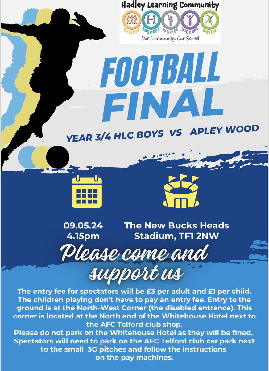 Mrs Bradshaw (@mrsbradshawhlc) on Twitter photo Really excited to watch our Year 3/4 boys in their ⚽️ final next week. Sponsored by <a href="/DB_Computing/">DB Computing</a> 🌟 , we will all be there to support <a href="/HLC_Primary/">HLC_Primary</a> team 🏆. Hope to see you there too 😃 Really excited to watch our Year 3/4 boys in their ⚽️ final next week. Sponsored by <a href="/DB_Computing/">DB Computing</a> 🌟 , we will all be there to support <a href="/HLC_Primary/">HLC_Primary</a> team 🏆. Hope to see you there too 😃