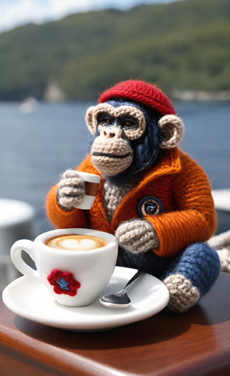 A cup of morning coffee at the Bored Apes Yacht Club                             
#wombo #wombodream #wombot #NFTCommunity #NFTCollection #nftcollectors #NFTArts #rarible #nft #OpenSeaNFT #opensea #NFTProjects #nftartgallery #NFTartwork #AIart #AiArtSociety #art
