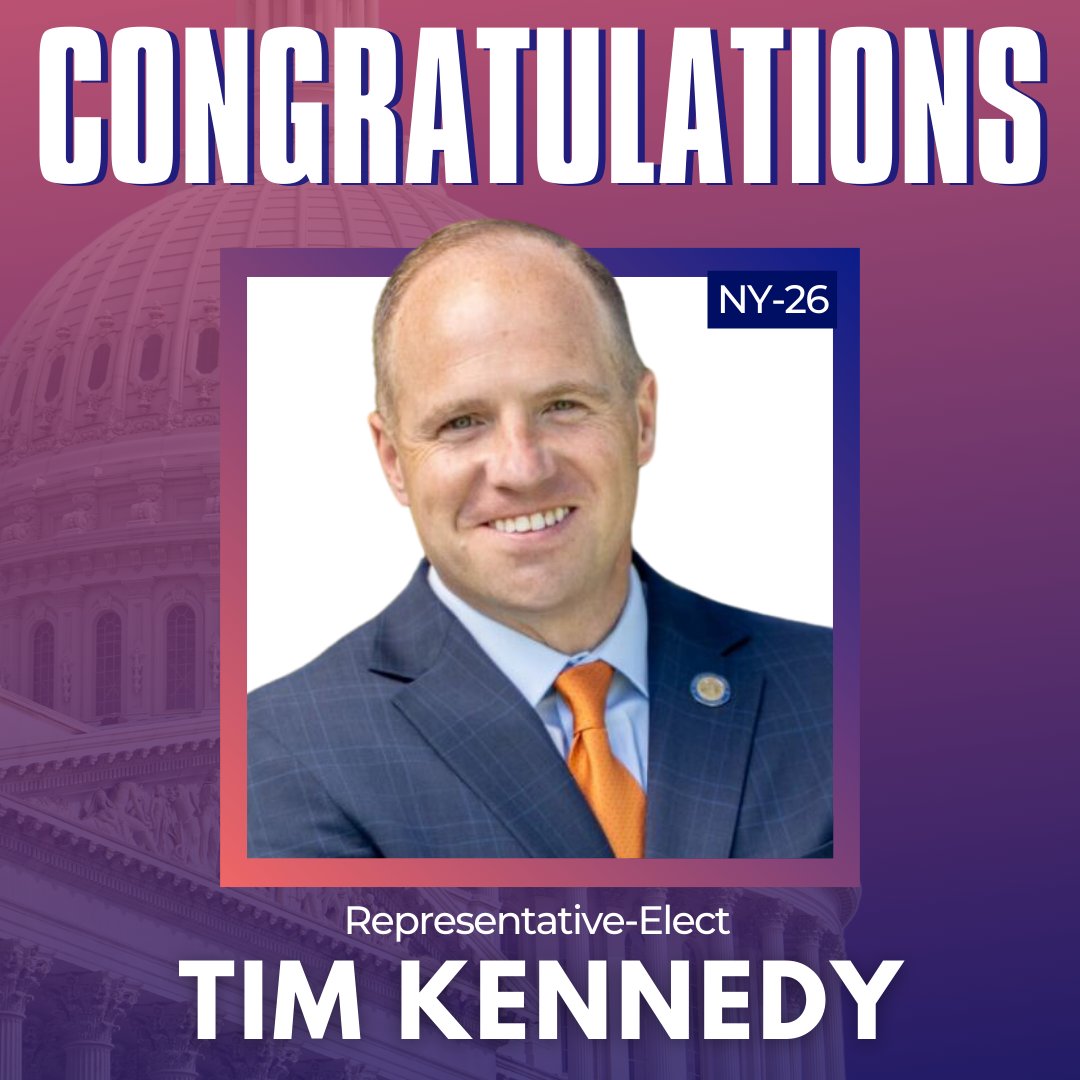 Congratulations to Representative-elect @kennedyforny26 on winning last night's special election in #NY26! He’s a staunch pro-Israel Democrat who will work hard to advance party values in Congress. DMFI PAC was proud to support his campaign!