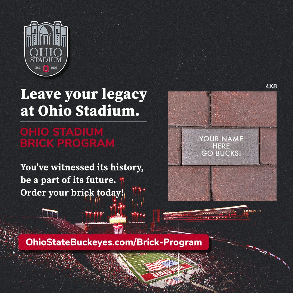 Brick by Brick 🧱 Want to leave a lasting memory at The ‘Shoe or need a graduation gift ⁉️ Order your personalized brick today‼️ For more information, purchase your brick & FAQs, hit the link below ⬇️ go.osu.edu/brickprogram24