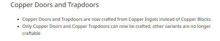 All 15 new painting names. Also Copper Doors and Trapdoors are now crafted with Copper ingots NOT blocks! 🫡