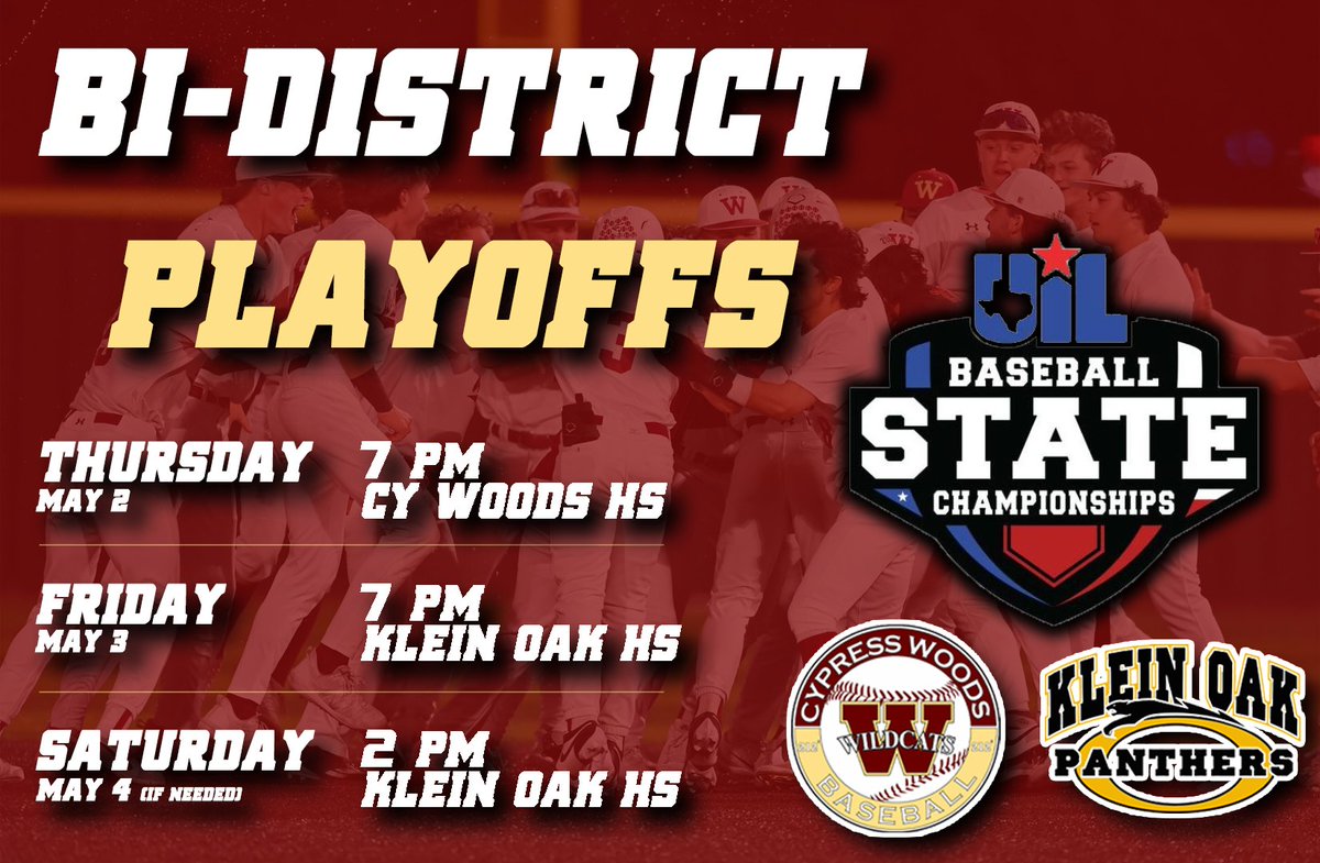 PLAYOFFS START THIS WEEK, with a Bi-District matchup against Klein Oak! We can't wait to see everyone there with that #212 ENERGY!!!