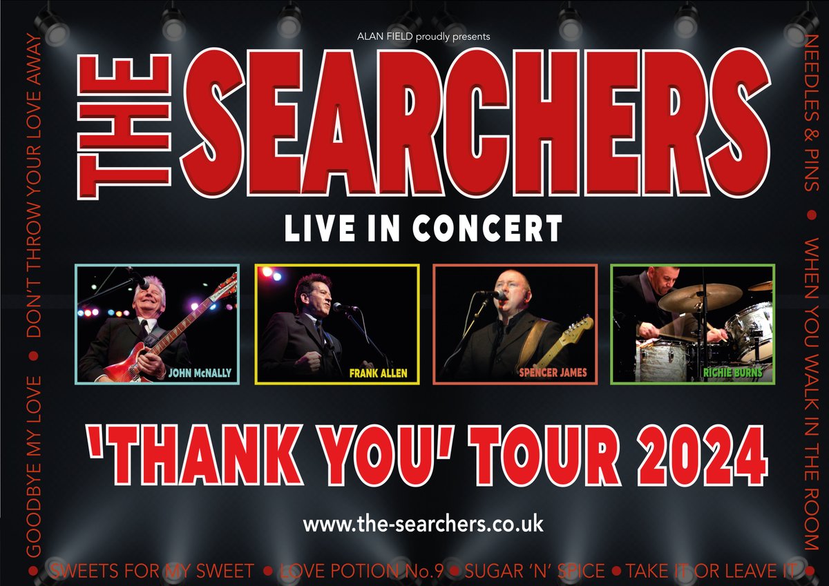 Balcony seating now available for legendary group The Searchers, who bring their special farewell tour to #Dudley Town Hall on Thu 13 Jun 😎 🎟️ boroughhalls.co.uk/the-searchers.…
