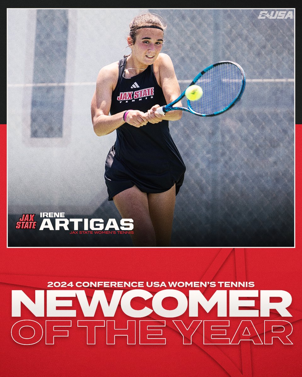 2024 CUSA Women’s Tennis Newcomer of the Year 🎾 Irene Artigas, @JaxStateWTEN #NoLimitsOnUs | bit.ly/44moRny