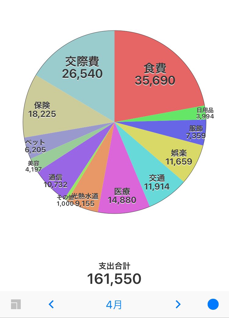 Chocomints4's tweet image. 2024年4月家計簿
税金、電化製品などは特別費で別計算。