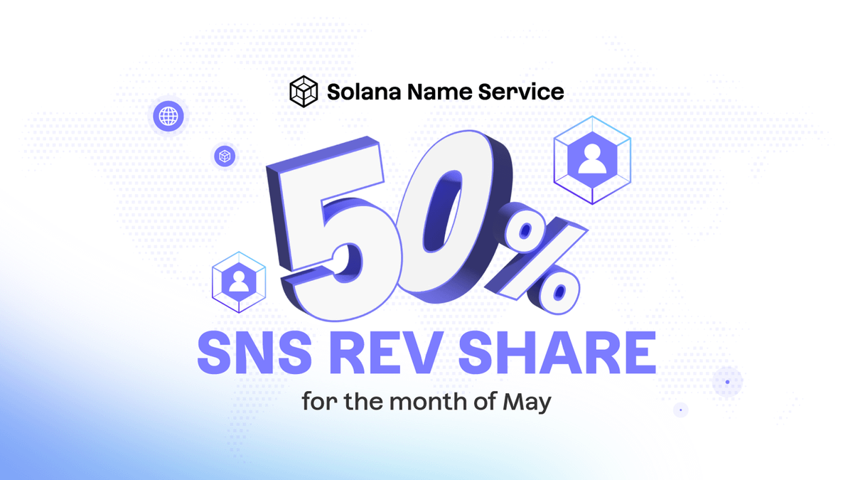 1/USERS CAN NOW GET A 50% REV SHARE ON SECONDARY SNS SALES!🆔⚡

ICYMI - we deployed SNS referrals which allow our users to EARN while domaining. Where referrers can earn 15% rev share on fees for secondary sales

For May, we've upped this to a whopping 50%! Domainoors are…