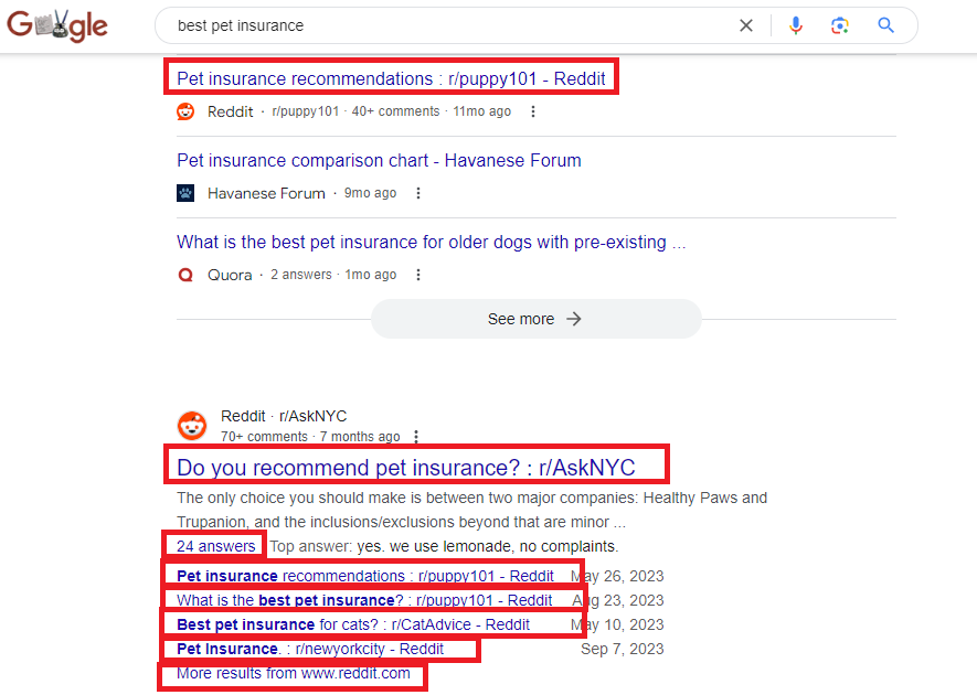 Is any other website on the internet* eligible for 8 total organic links, between 2 search results, on page 1?

*for a non-branded query
*not counting YouTube

I'm being totally serious, btw. Maybe <a href="/rustybrick/">Barry Schwartz</a> knows.