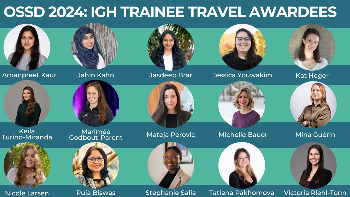 Congratulations to the 15 trainees who received IGH travel awards to attend and present their sex and gender health research at the @OSSDTweets Annual Conference next week in Norway! We’re looking forward to your presentations. See the list of trainees: bit.ly/3T9MlXG