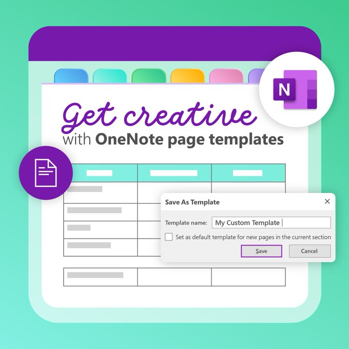 Did you know? You can add your own creative flair to a #OneNote page template! 🎨 🖼 
 
Learn how to create or customize a template to use for lectures notes, add decorative backgrounds, and more: msft.it/6011YyJiJ

#MIEExpert