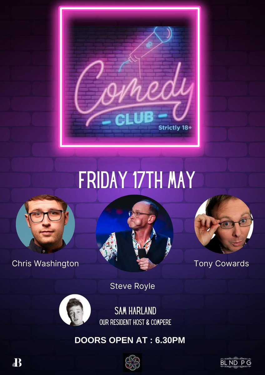 Sam Harland is back this month hosting our next Comedy Club 🎭 Join us for Chris Washington Tony cowards and Steve Royle a night full of laughter so grab those tickets! 🤣 With delicious food from Boysenberry🍔🌮🌯🍟 📆Friday 17th May 🎟️ heswallhall.co.uk/whats-on/event…