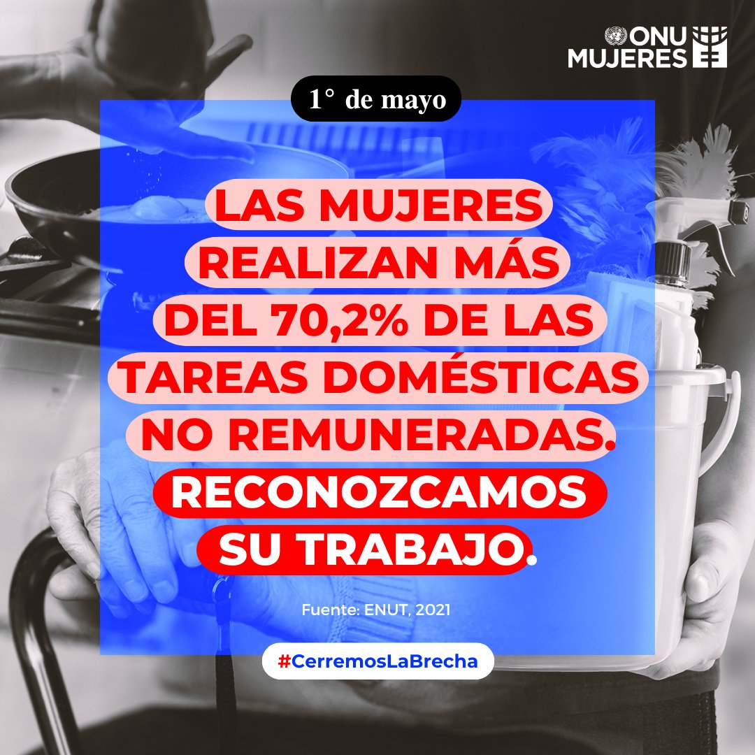 Casi 2,3 millones de mujeres se autoperciben amas de casa en Argentina 🧹🍴👩‍👧‍👧🙋🏽‍♀️. Reconozcamos, visibilicemos y redistribuyamos el trabajo no remunerado que realizan las mujeres los 365 días del año, incluso en feriados como el #DíaDelTrabajo. #HablemosDeCuidados #CerremosLaBrecha