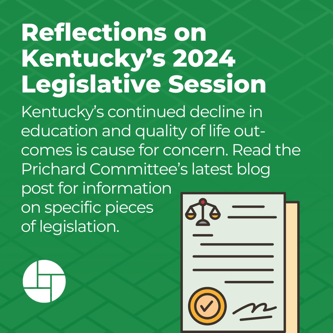 Check out our government affairs director's reflections on the 2024 legislative session in our blog: prichardcommittee.org/reflections-on…

#KYGA24 #KentuckyEducation #PrichardCommittee