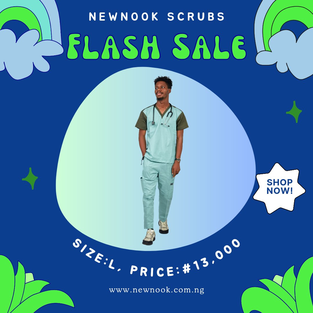 Dress to impress in our Maya II scrubs Size Large available at a discounted price of ₦13,000. 

Don't miss this chance to elevate your look – shop our flash sale now! 
👩‍⚕️💜 

#FlashSale #DressToImpress #SizeLarge'