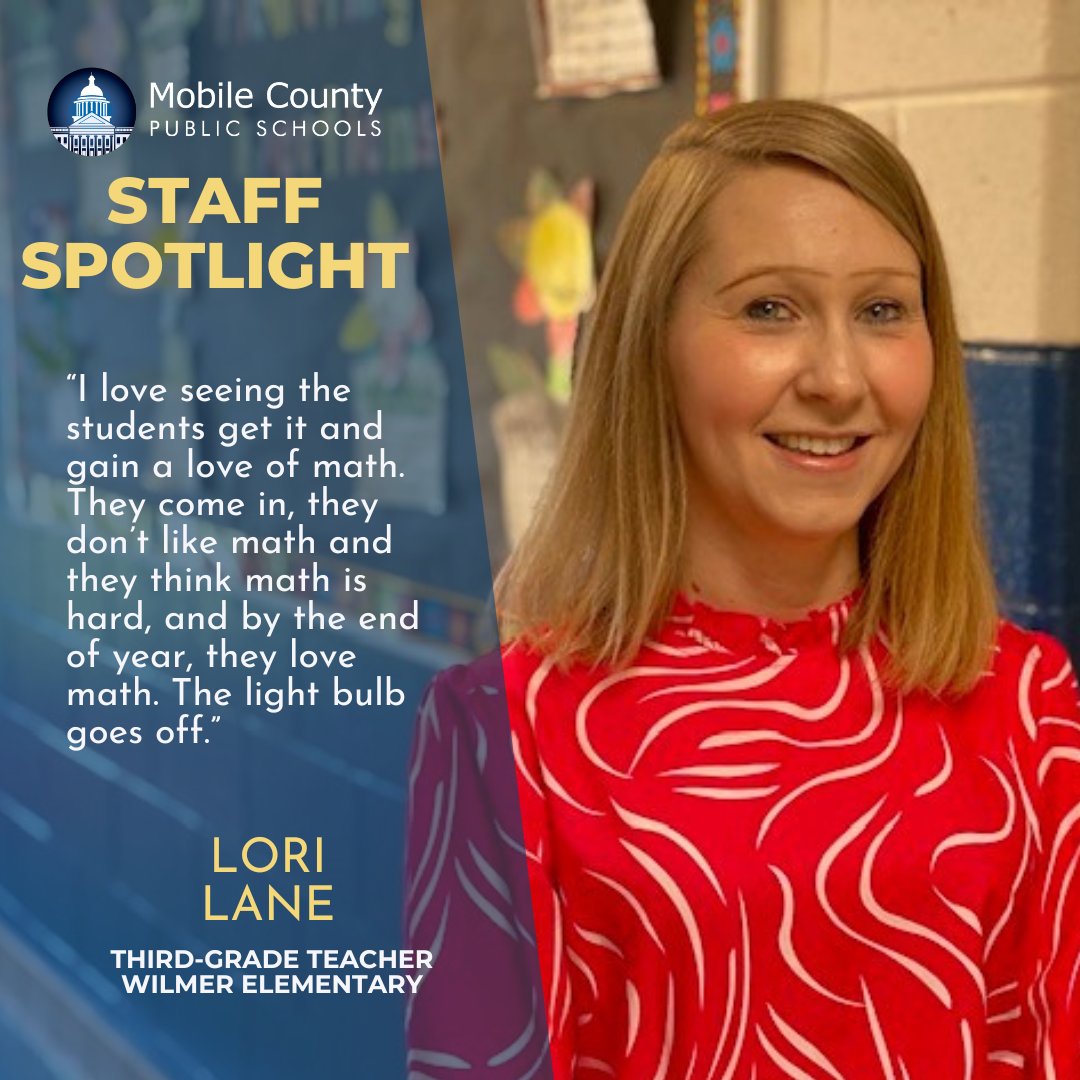 Lori Lane did her student-teaching at Wilmer Elementary over 18 years ago and has been there ever since. 'The co-workers, the students, everything here is amazing,' said Lane, an AMSTI-trained educator who is Wilmer's longtime Lead Math Teacher. #AimForExcellence #LearningLeading