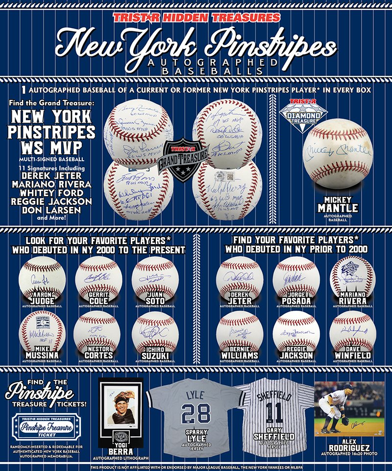 ⚾ Available Now: TRISTAR Hidden Treasures Autographed Baseballs New York Pinstripes Edition! 👉 Shop Now: shop.tristarproductions.com/tristar-hidden… #autographs #thehobby #Memorabilia #tristarhiddentreasures #hiddentreasures