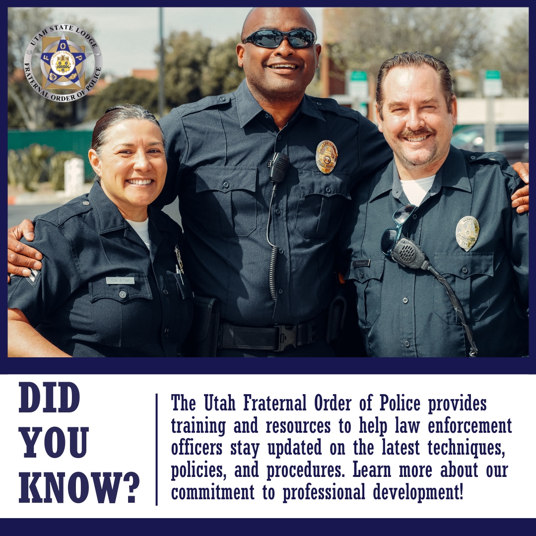 UtahFop's tweet photo. Dive into the world of law enforcement excellence with us!

Stay at the forefront of the latest techniques, policies, and procedures through our specialized training and valuable resources. 

Discover how we champion professional development for our officers. 📚👮‍♂️ https://t.co/LXQdailkPY
