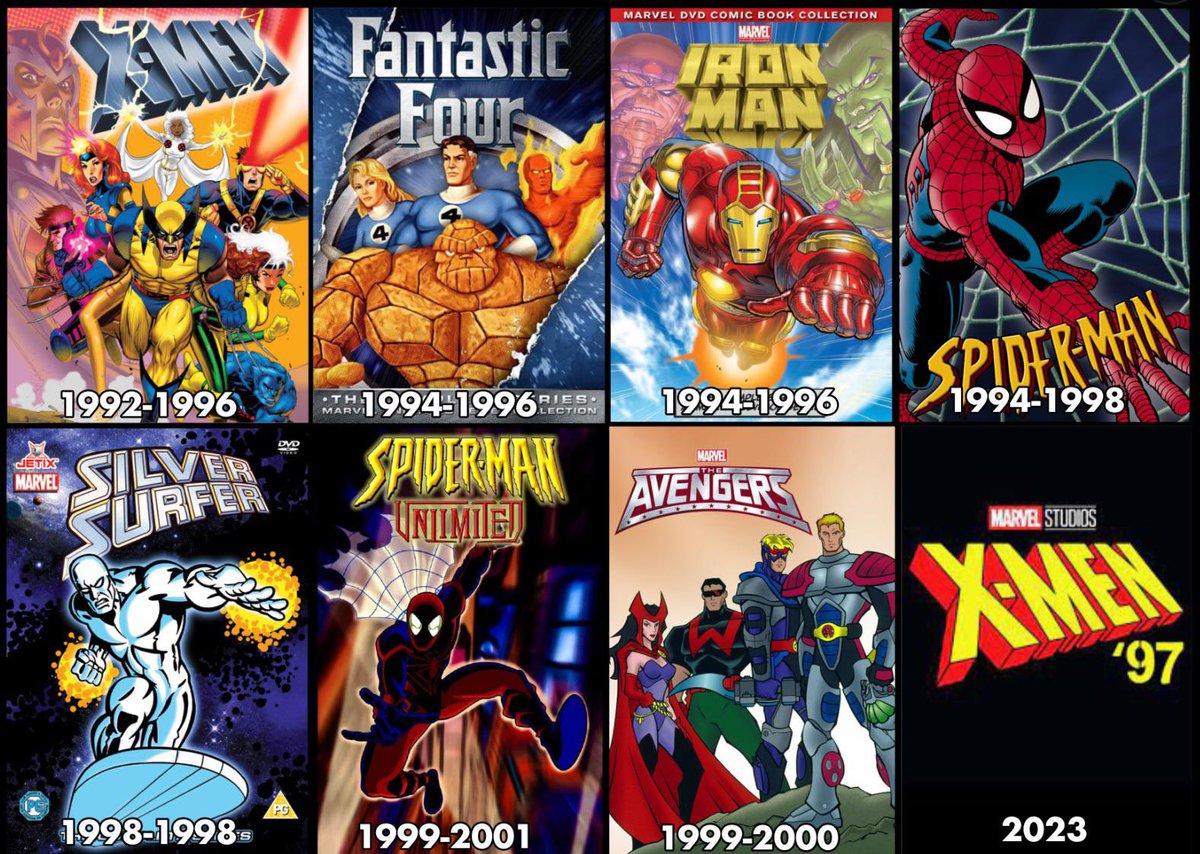 All Of These Animated Shows Take Place In The Same Universe:

•“X-MEN ‘97”

•“SPIDER-MAN”

•“IRON MAN”

•“FANTASTIC FOUR”

•“THE INCREDIBLE HULK” 

•“SILVER SURFER”

Via: @DanielRPK