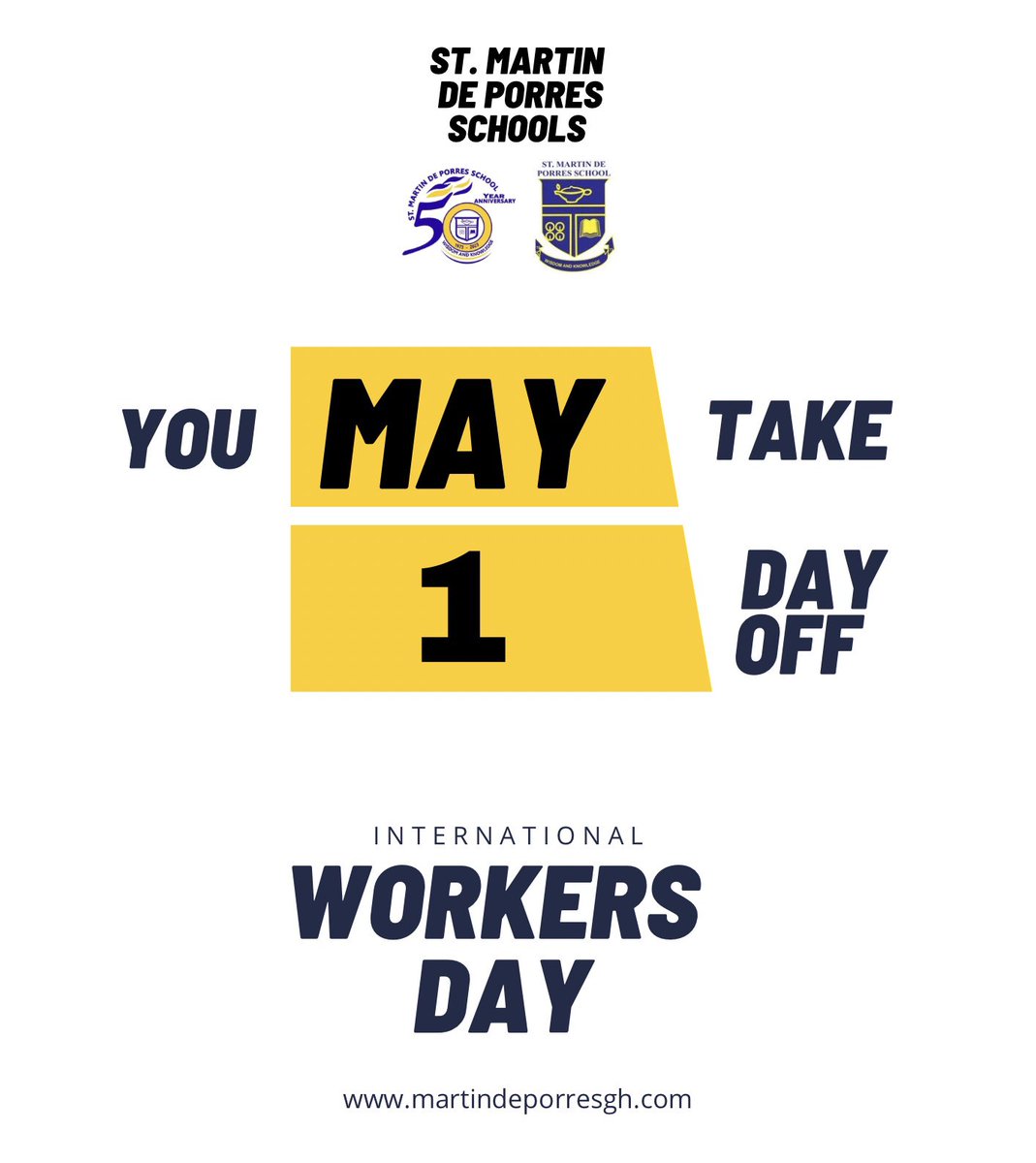 We know how hardworking you are, SMDPS workers…💪🏾🙌🏾

But today… ⬇️

👨‍🏫👩‍🏫 🤗💛💙

#StMartindePorresSchool #SMDPS #SMDPSat50
#InternationalWorkersDay
#LabourDay #WorkersDay