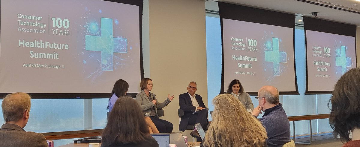 Another great @CTATech #digitalhealth event in beautiful Chicago assembling at the #HealthFutureSummit thought leaders from the tech industry, provider systems, payors and federal agencies @US_FDA @ONC_HealthIT @AmerMedicalAssn @ahahospitals. Thank you @caroscott33 René Quashie!