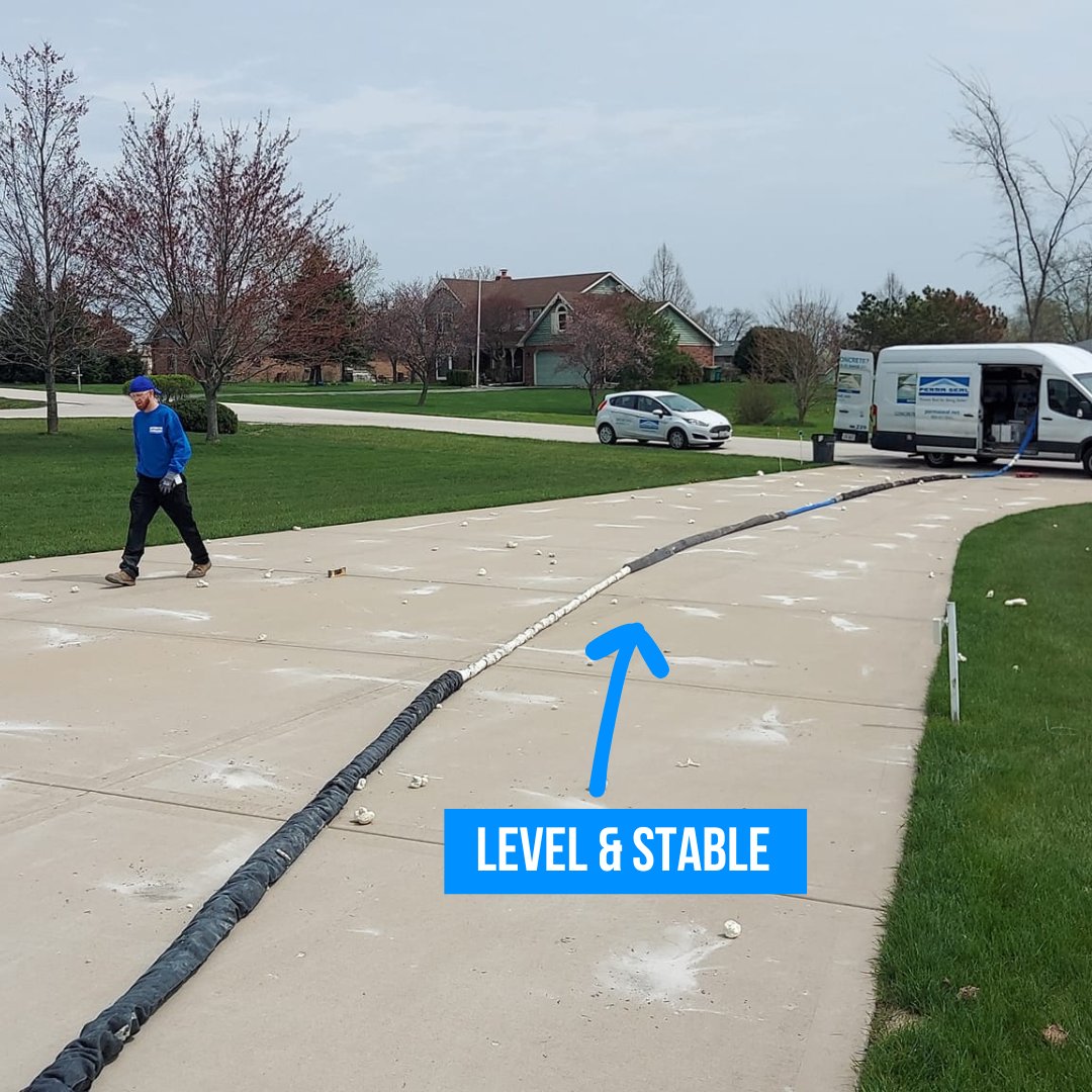Check out the size of this driveway our team recently lifted. Each section was poured originally over poorly stabilized dirt and needed to be lifted after they started to sink.

#ConcreteLifting #DrivewayLeveling #GoPermaSeal #45Years #Chicago #Chicagoland #Home Improvement.