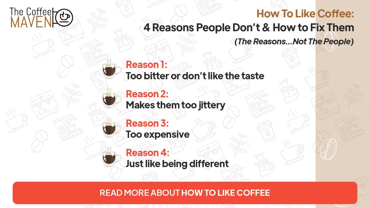 How To Like Coffee: 4 Reasons People Don’t & How to Fix Them (The Reasons...Not The People)

Read more: thecoffeemaven.com/guides/how-to-…

#CoffeeLover #CoffeeAddict #CoffeeTime #CoffeeBreak #MorningCoffee #CoffeeObsessed #CaffeineFix #Coffeeholic