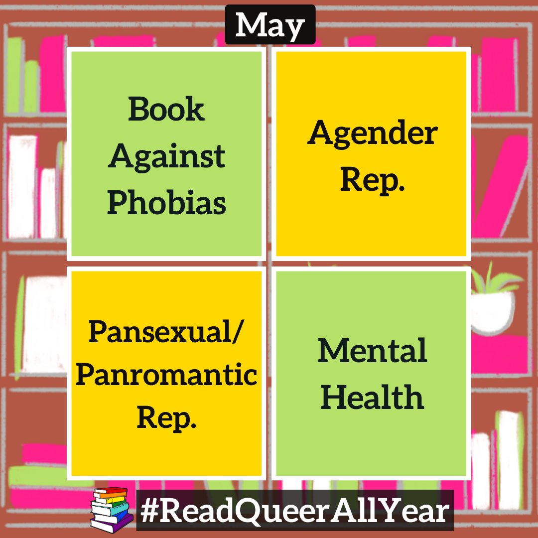 queer_lit's tweet photo. Here are the May prompts for #ReadQueerAllYear - what are you going to read? https://t.co/jRAGVPJhR7