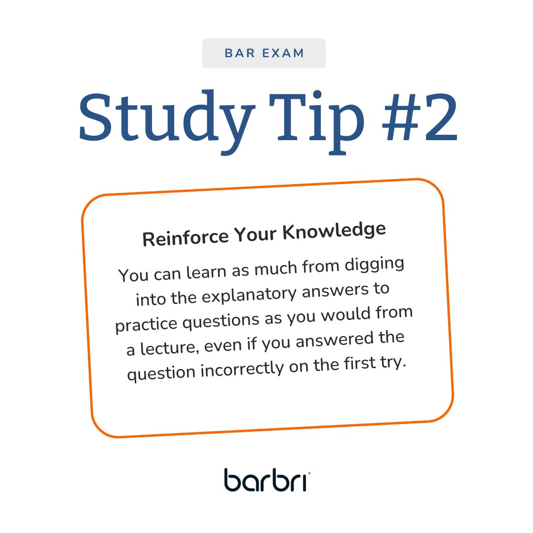 Studying for the Bar Tip #2: In bar prep, explanatory answers exist for an important reason: to simply break down the rules and how they work, driving to a deeper understanding of the law. Read more: barbri.com/blog/usbar/tho…