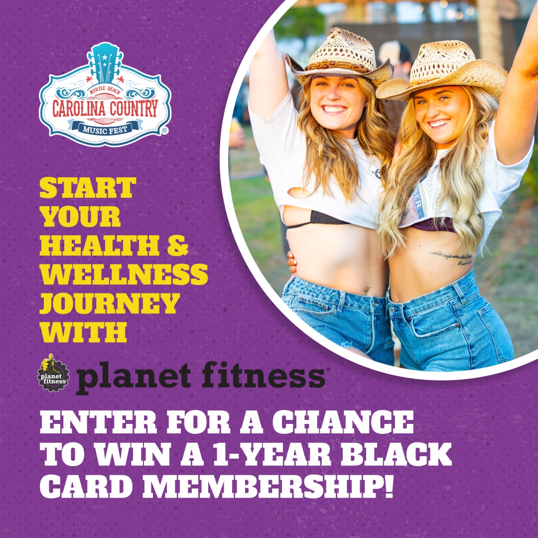 Part of maintaining good mental health is staying active and healthy! Planet Fitness is here to help - get entered to win a 1-year Black Card membership now and we’ll throw in a meet and greet with an artist at CCMF next month. Enter here: carolinacountrymusicfest.com/promos/enter-t…