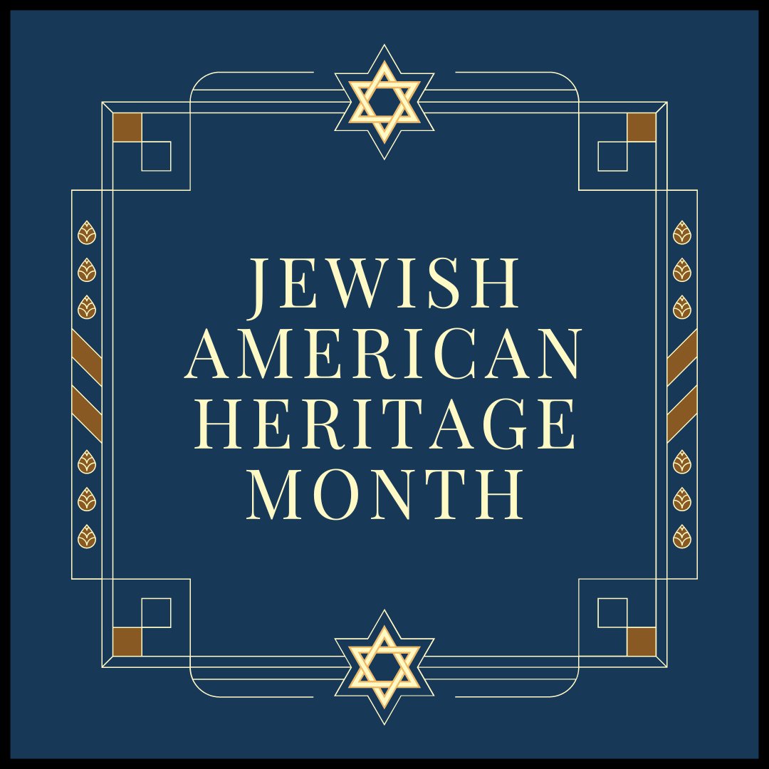 Jewish American Heritage Month is an annual recognition and celebration of American Jews' achievements and contributions to the United States. 
⁠ 
⁠#MyJAHM #OurSharedHeritage #JewishAmericanHeritageMonth