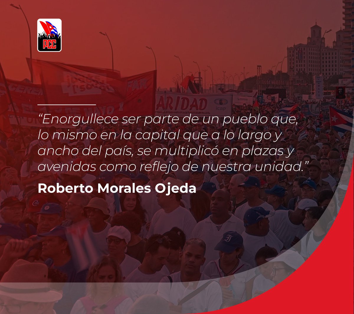 Este #1Mayo fue una muestra de la unidad del pueblo de #Cuba y su respaldo a la Revolución. #PorCubaJuntosCreamos