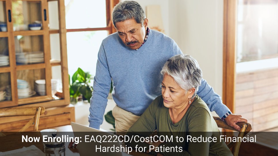 Patients with newly diagnosed #SolidCancer may be eligible to participate in EAQ222CD/CostCOM, testing ways to reduce #FinancialHardship. Learn more about this research study here: bit.ly/EAQ222CD cc: @GelarehSadigh #FinancialToxicity