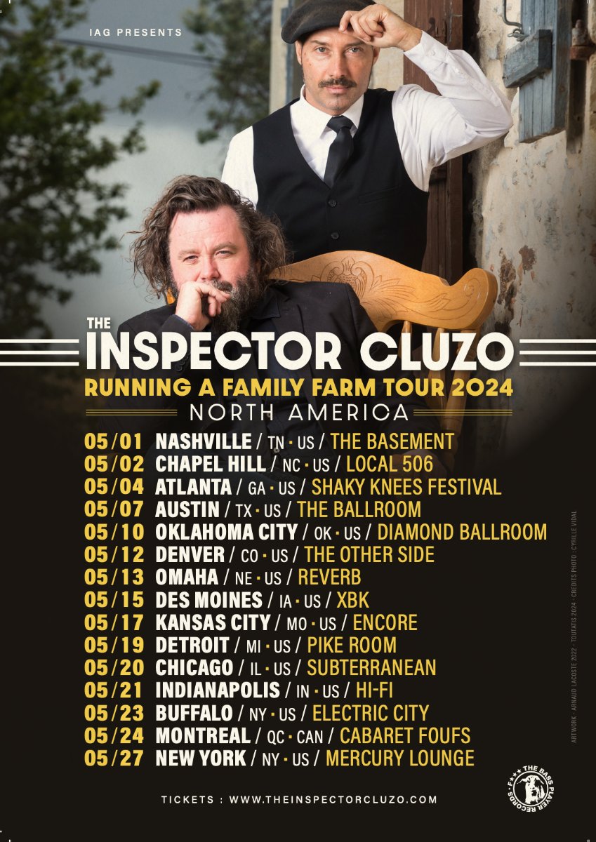 TONIGHT!! @inspectorcluzo and Nate Bergman are in the house at 7PM! Doors at 6:30. Grab tickets at thebasementnashville.com or at the door.