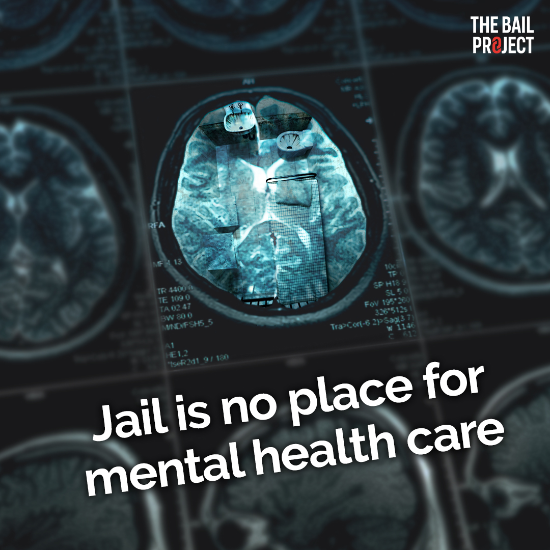 bailproject's tweet image. Almost half of people who are in jails have a history of mental illness, yet less than half of them receive treatment while incarcerated there. Unaffordable cash bail is a major barrier to people accessing critical care in their communities. #MentalHealthAwarnessMonth